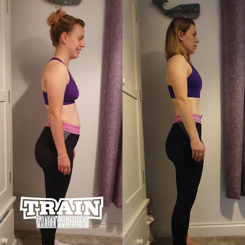 Before and after photo of Train With Warren client